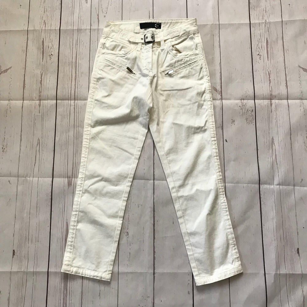 Just Cavalli White Skinny Crop Jeans Size 38